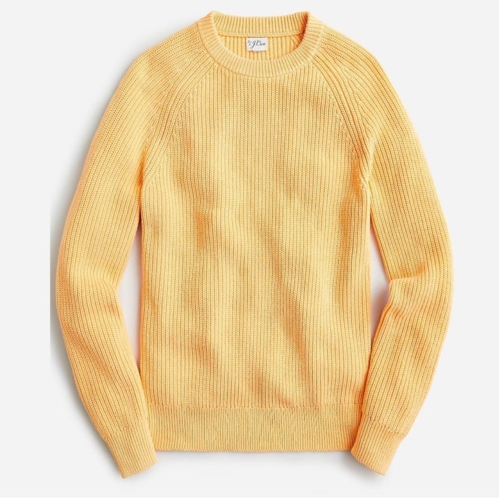 J Crew Shaker Stitch Knit Chunky Heavy Fisherman Sweater Subtle Orange XL